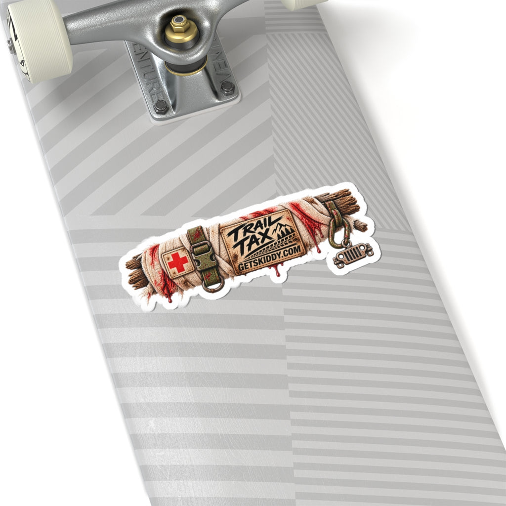 Trail Tax Off‑Road Sticker — Jeep & Overland Bandage Logo Kiss‑Cut Sticker