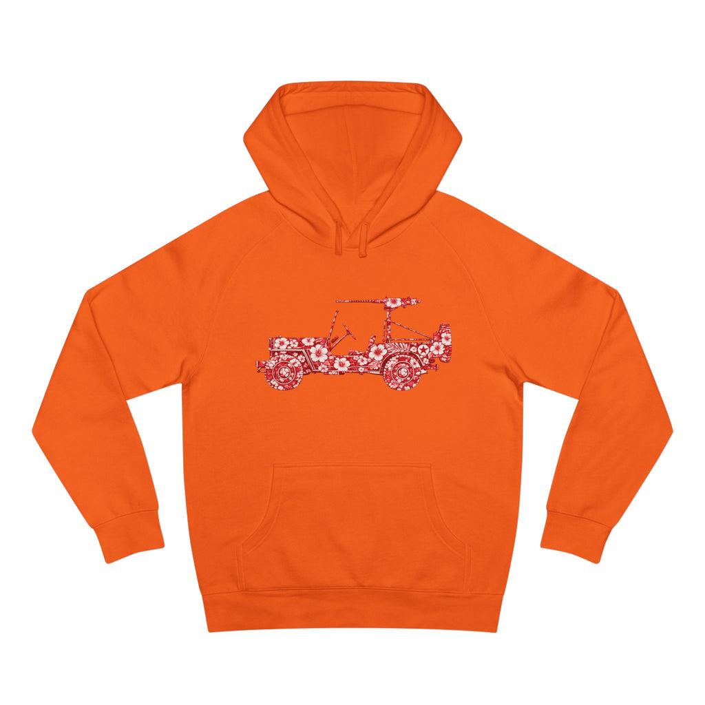 Floral Jeep Hoodie — Red Flower Off‑Road Graphic Pullover