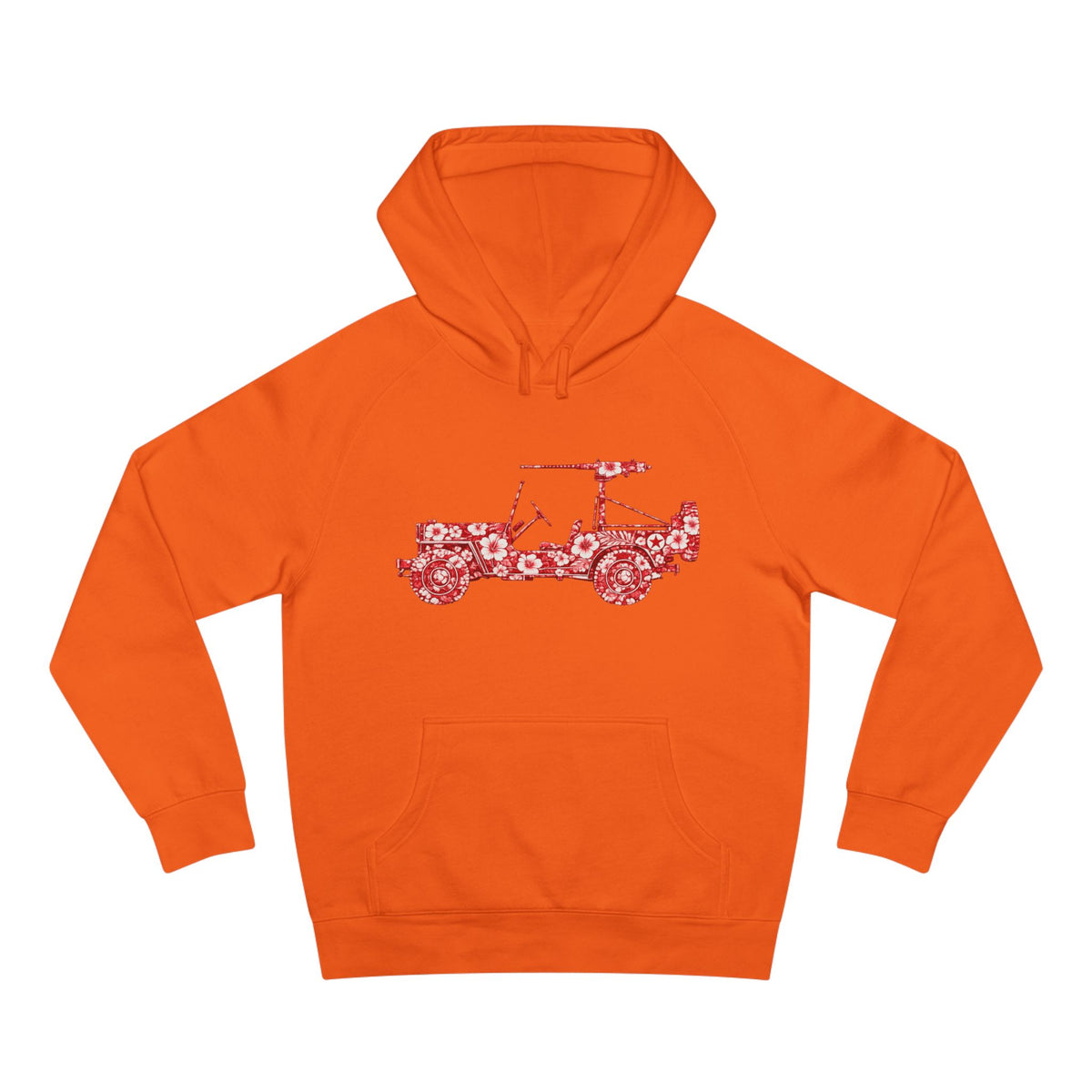 Floral Jeep Hoodie — Red Flower Off‑Road Graphic Pullover