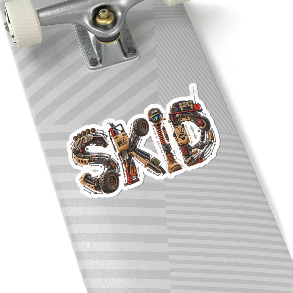 Skid Mechanic-Tool Kiss-Cut Sticker — Automotive Gear Decal for Laptops, Trucks & Toolboxes