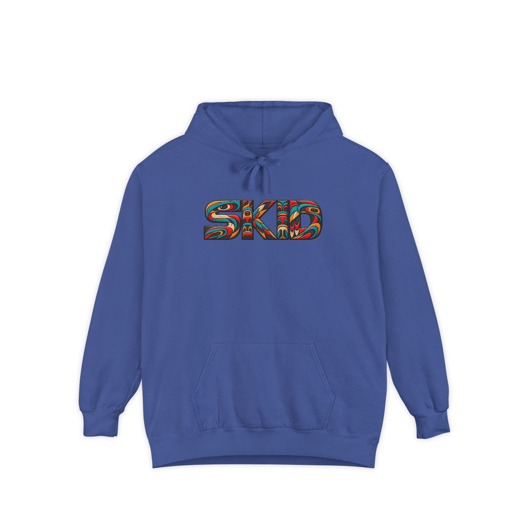 SKID "JEEP Lineage TOTEM" Graphic Hoodie — Pacific Northwest inspired Colorful Pattern Logo Sweatshirt