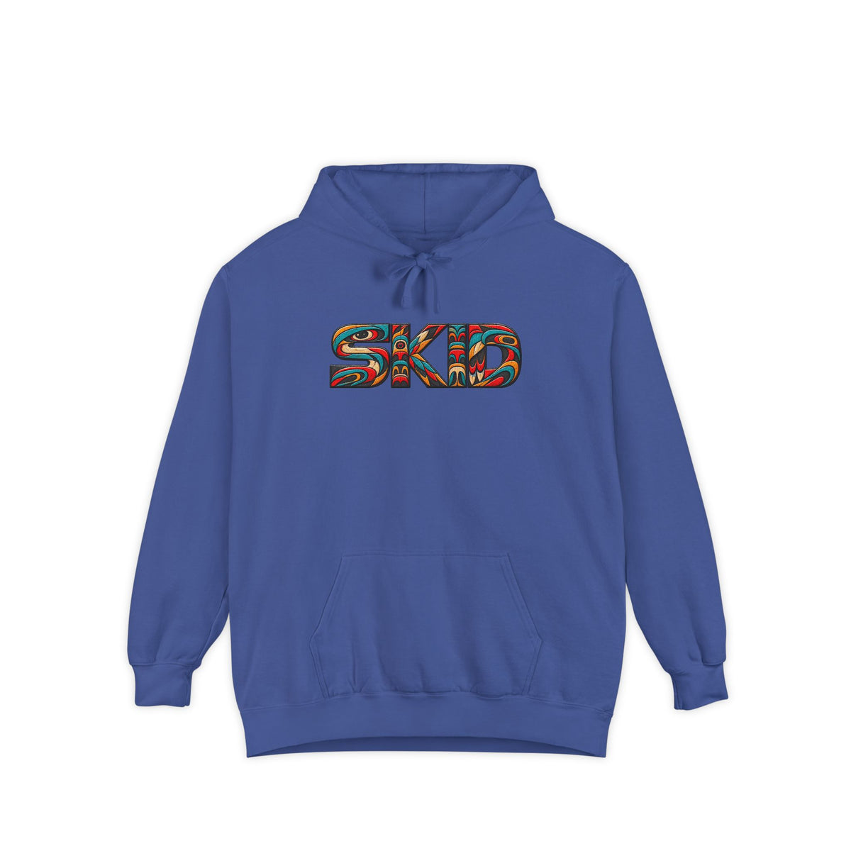 SKID "JEEP Lineage TOTEM" Graphic Hoodie — Pacific Northwest inspired Colorful Pattern Logo Sweatshirt