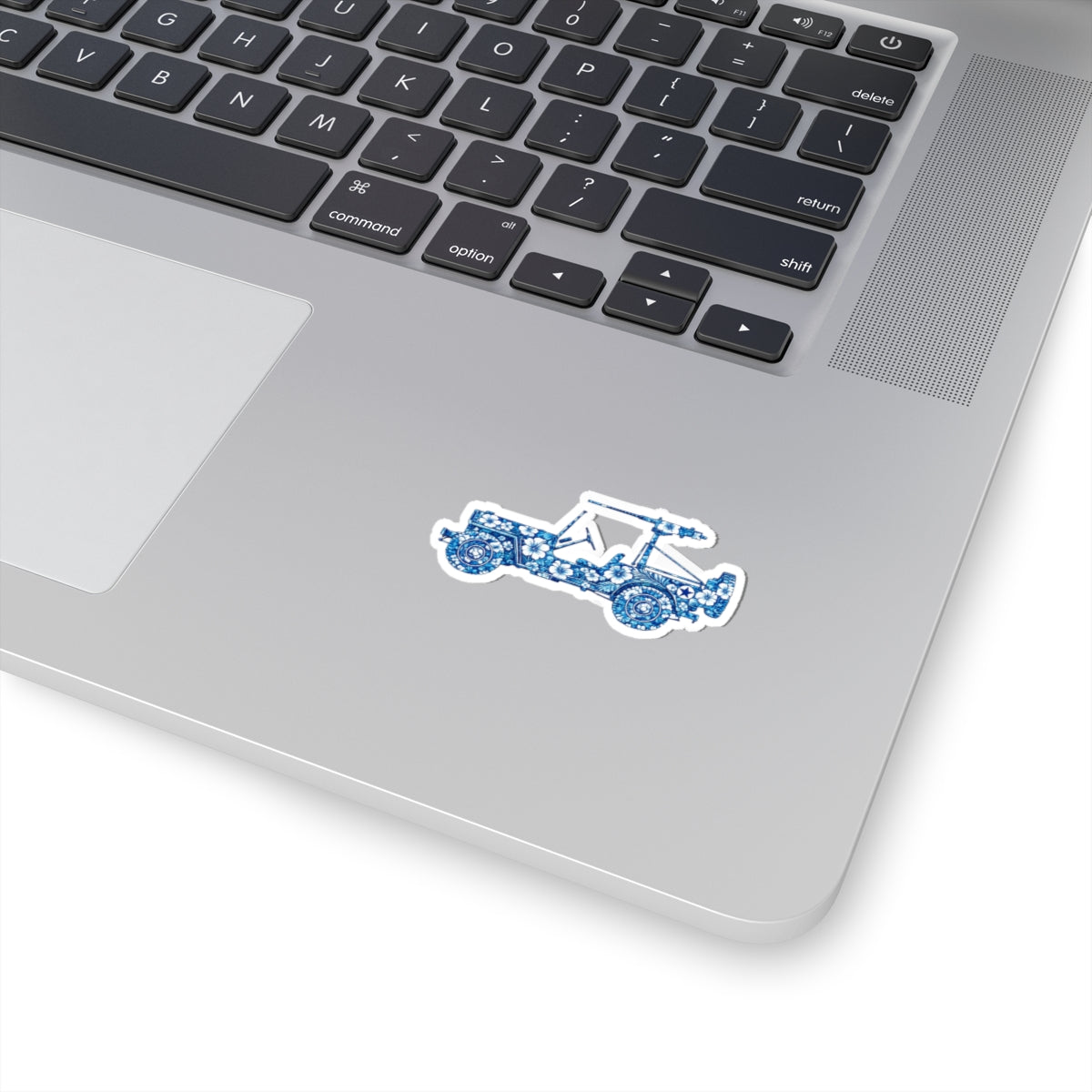 Floral Jeep Sticker – Blue Hawaiian Kiss-Cut Decal