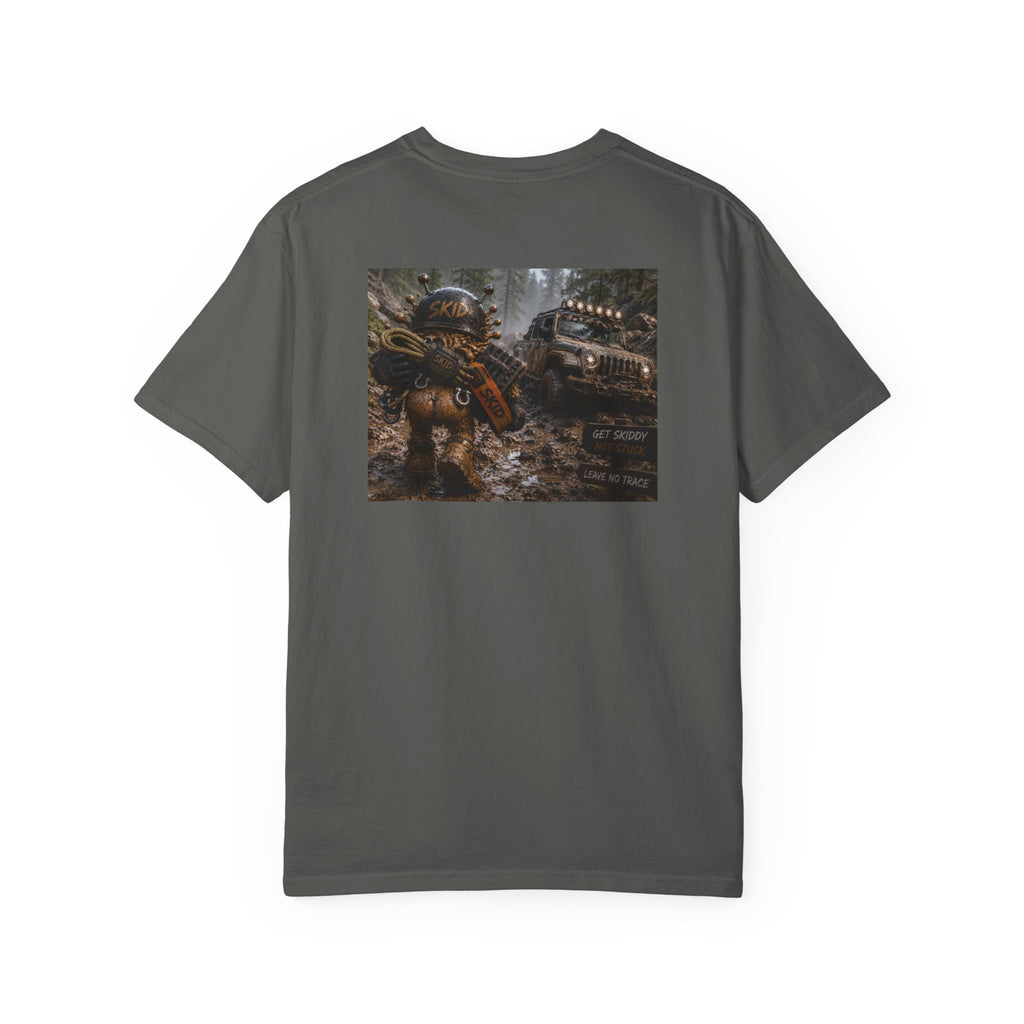 Off-Road Adventure T-Shirt — "SKID" Graphic Tee with Jeep & Forest Scene