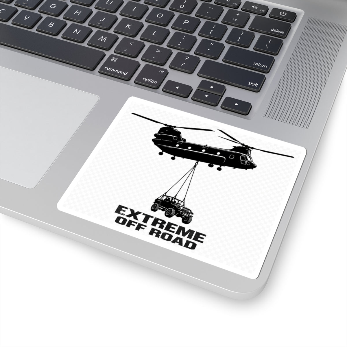Extreme Off Road Sticker Black/White — Helicopter Airlift Jeep Kiss-Cut Decal