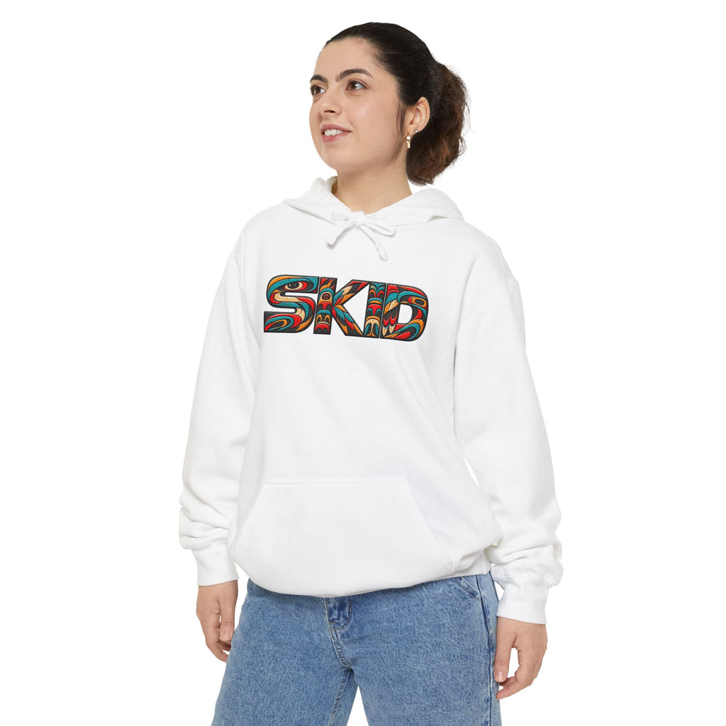 SKID "JEEP Lineage TOTEM" Graphic Hoodie — Pacific Northwest inspired Colorful Pattern Logo Sweatshirt