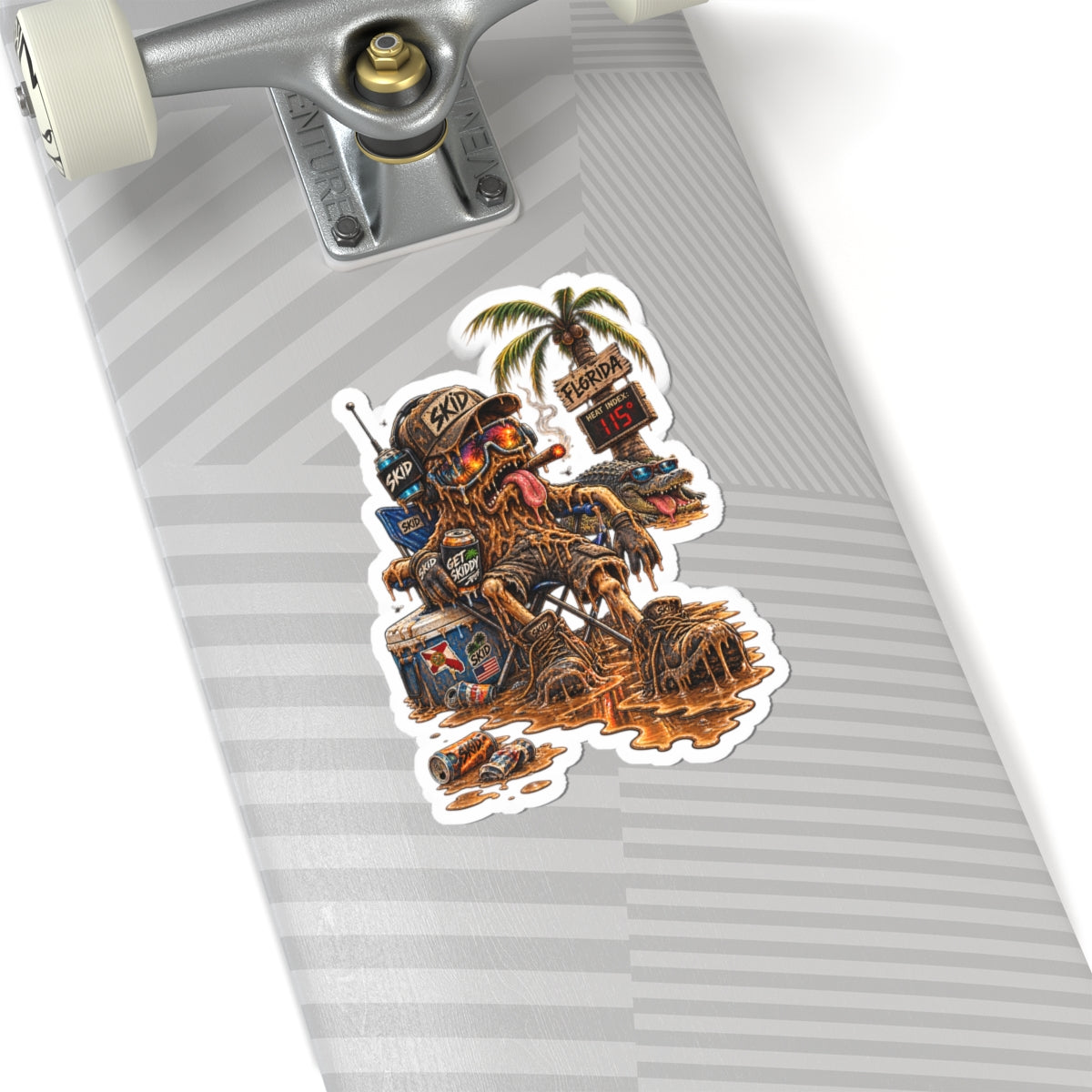 Florida Heatwave Beach SKID Kiss-Cut Sticker