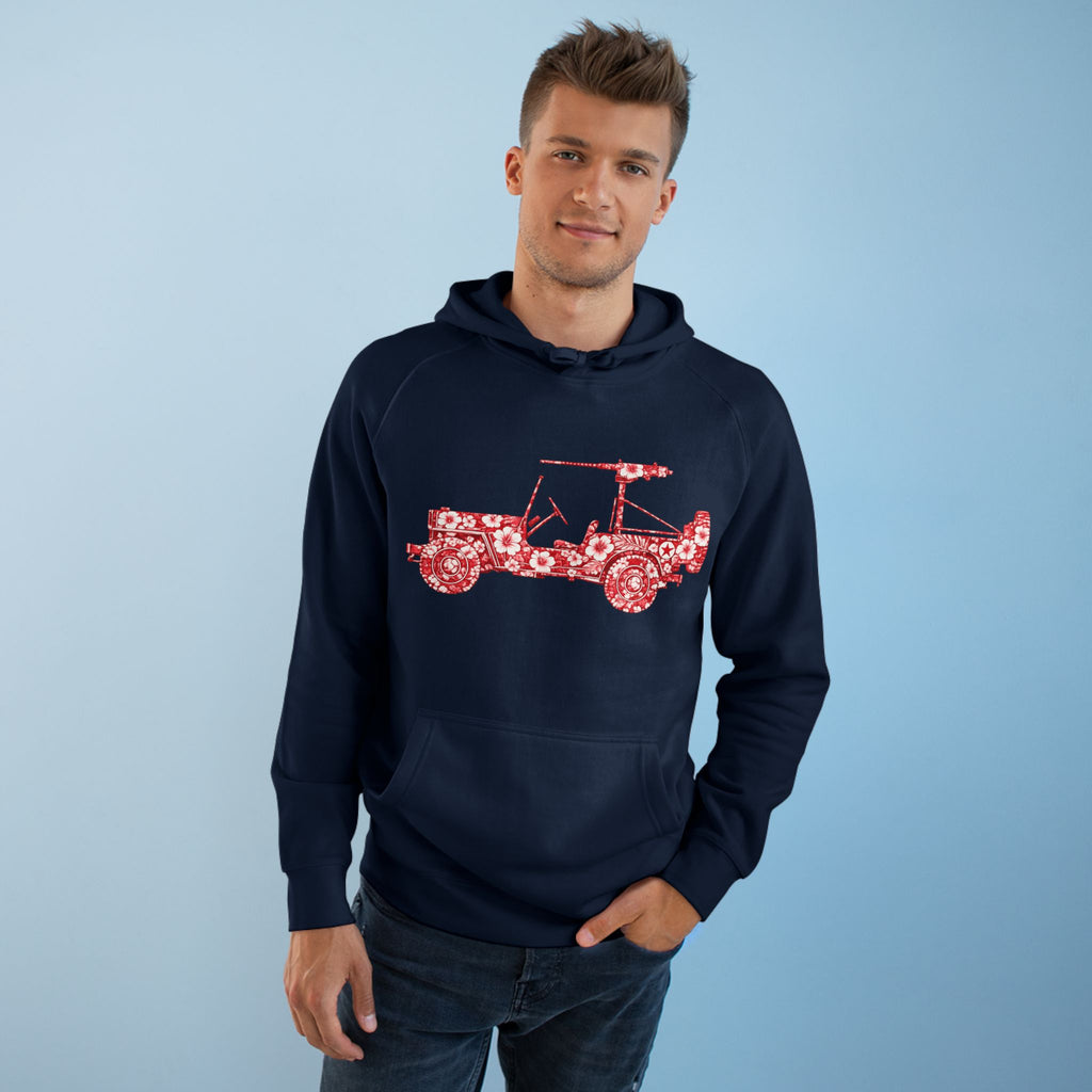 Floral Jeep Hoodie — Red Flower Off‑Road Graphic Pullover