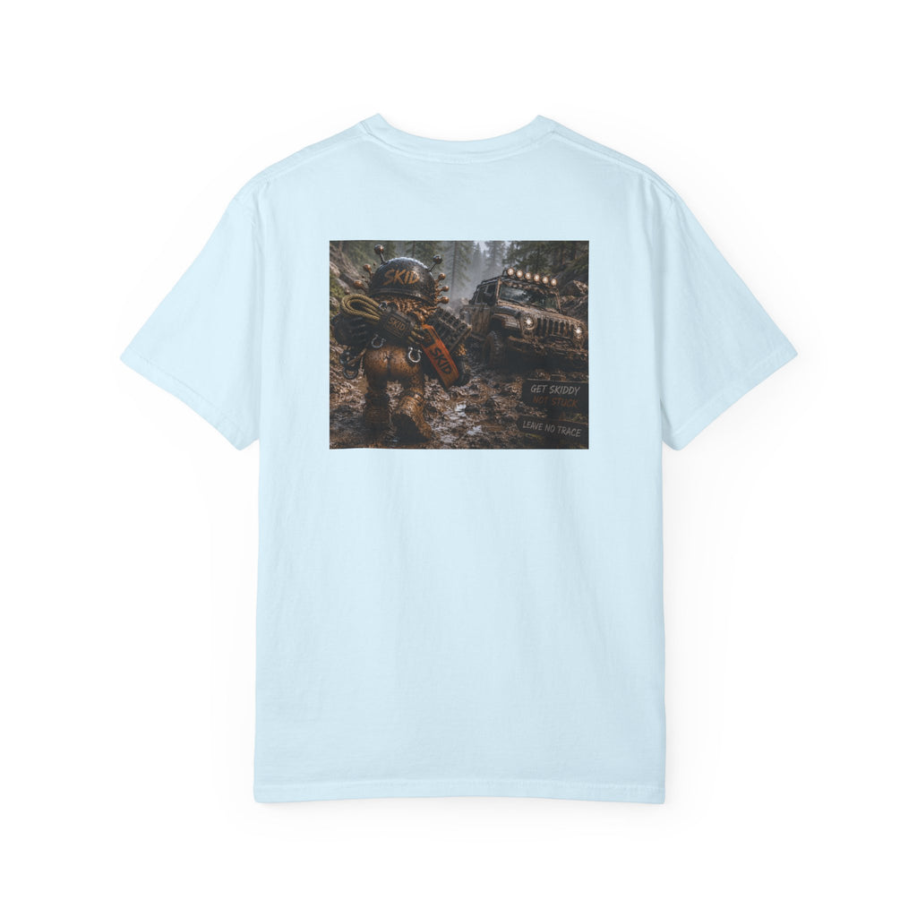 Off-Road Adventure T-Shirt — "SKID" Graphic Tee with Jeep & Forest Scene