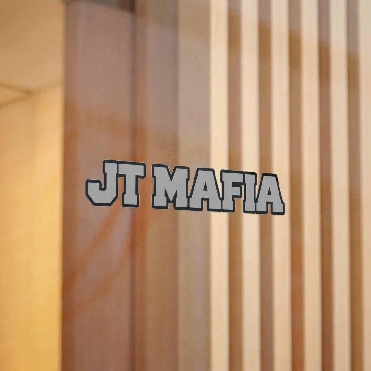 JT MAFIA GREY-Vinyl Sticker — Bold Retro Lettering UV DTF Decal