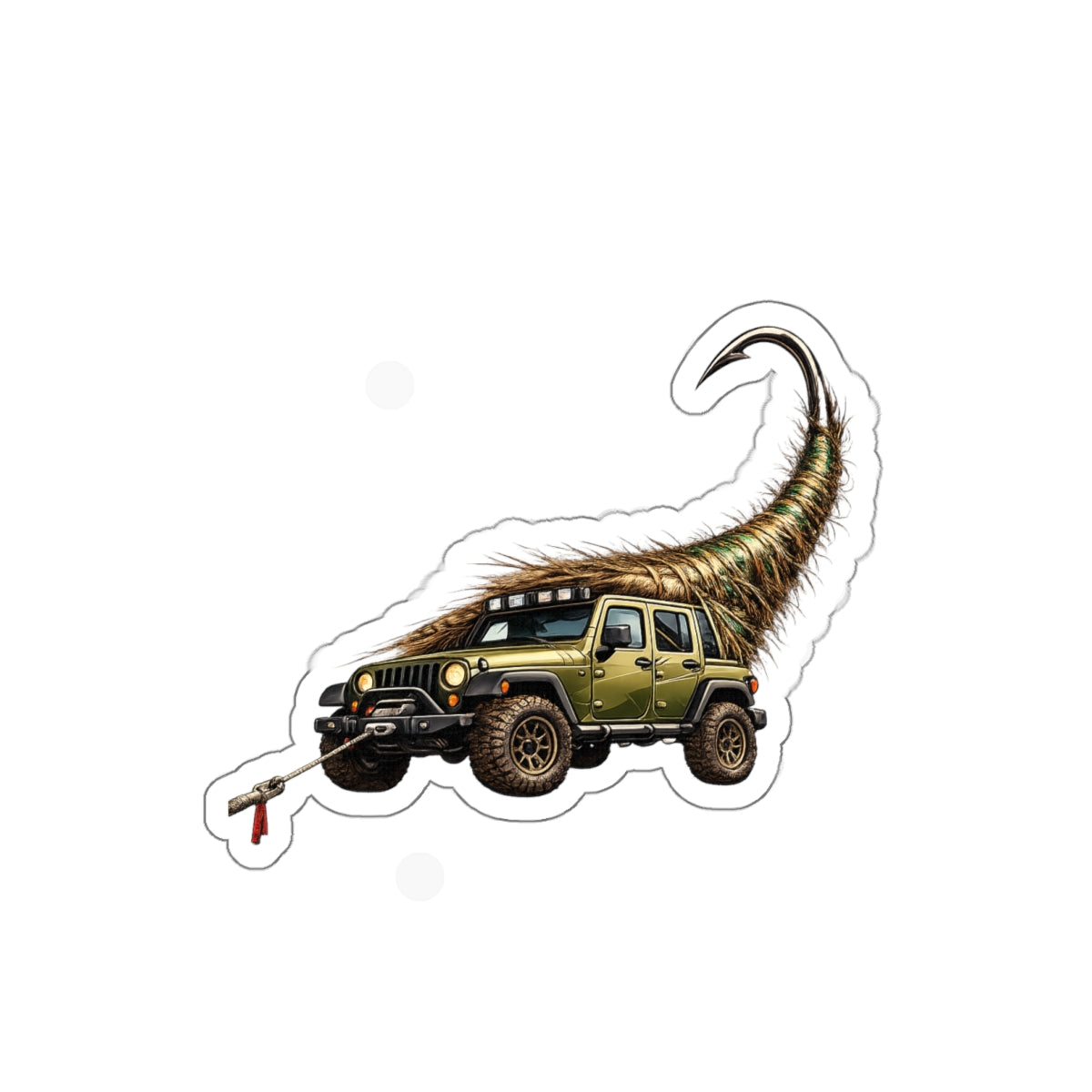 "Green and Yellow Jeep Fly" Wrangler Off-Road Sticker — Adventure 4x4 Die-Cut Vinyl