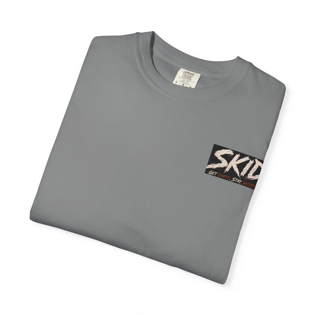 Off-Road Adventure T-Shirt — "SKID" Graphic Tee with Jeep & Forest Scene