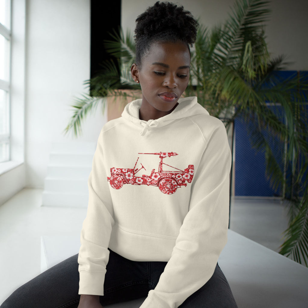 Floral Jeep Hoodie — Red Flower Off‑Road Graphic Pullover