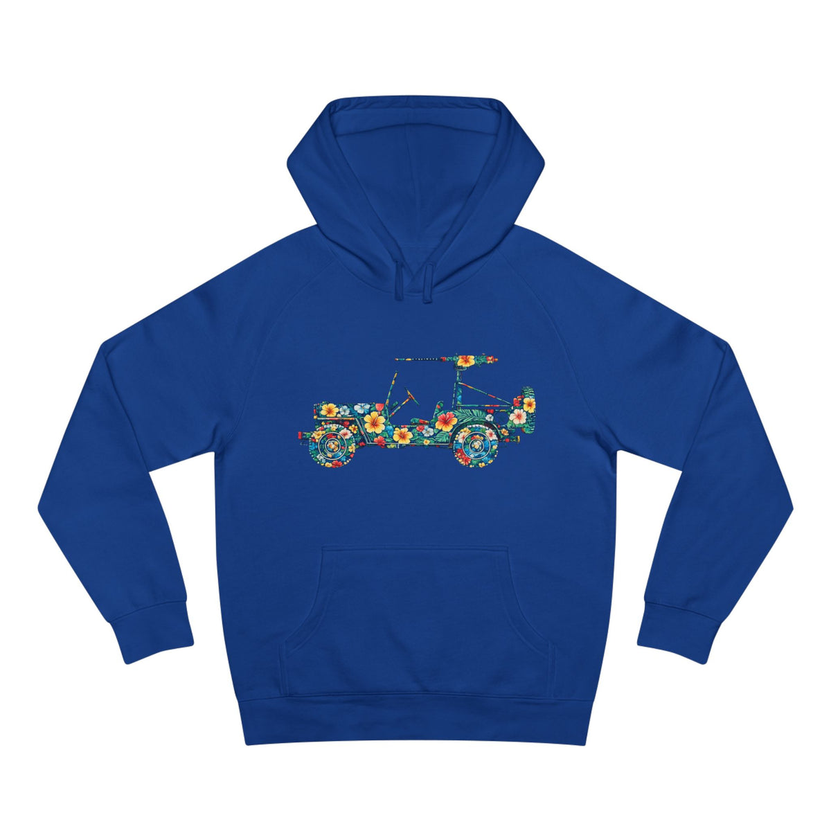 Floral Jeep Hoodie — Retro Flower Pattern Off‑Road Truck Sweatshirt