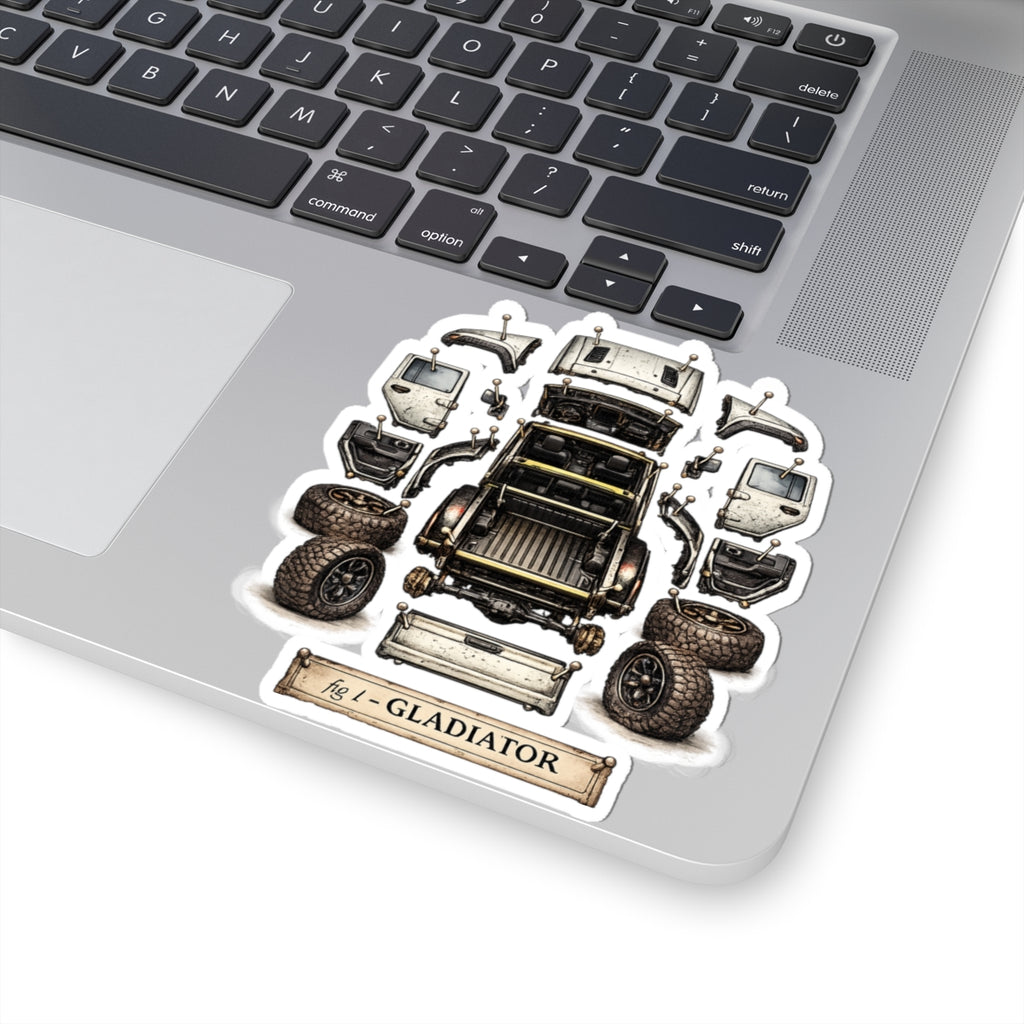 Jeep Gladiator Dissect White Sticker — Kiss-Cut