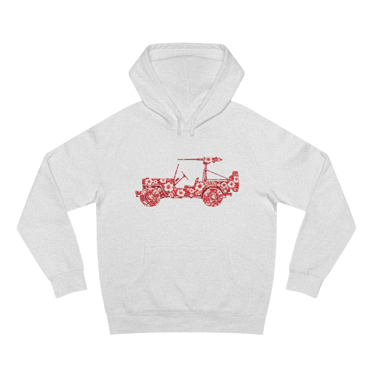 Floral Jeep Hoodie — Red Flower Off‑Road Graphic Pullover