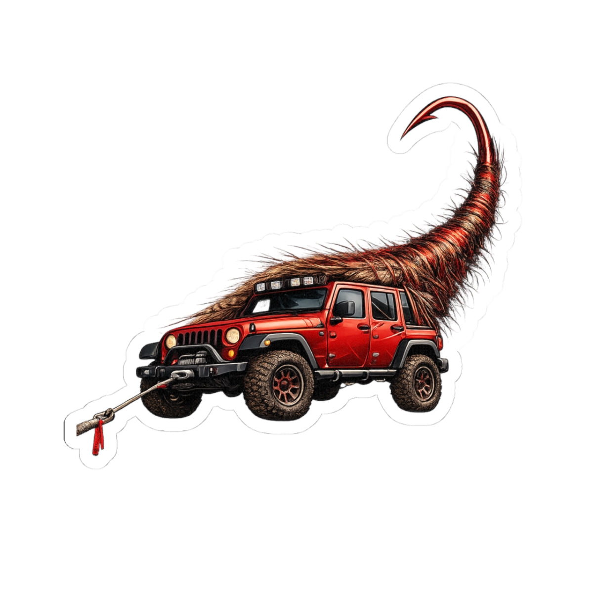 Jeep Wrangler Off-Road Sticker — Red 4x4 Adventure Kiss-Cut Decal