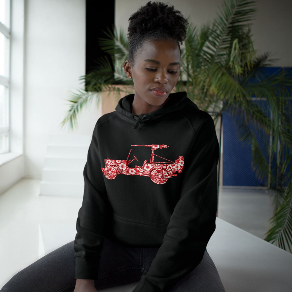 Floral Jeep Hoodie — Red Flower Off‑Road Graphic Pullover
