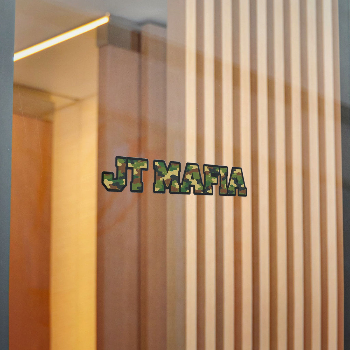 Camouflage "JT MAFIA" Vinyl Sticker — UV DTF Durable Decal