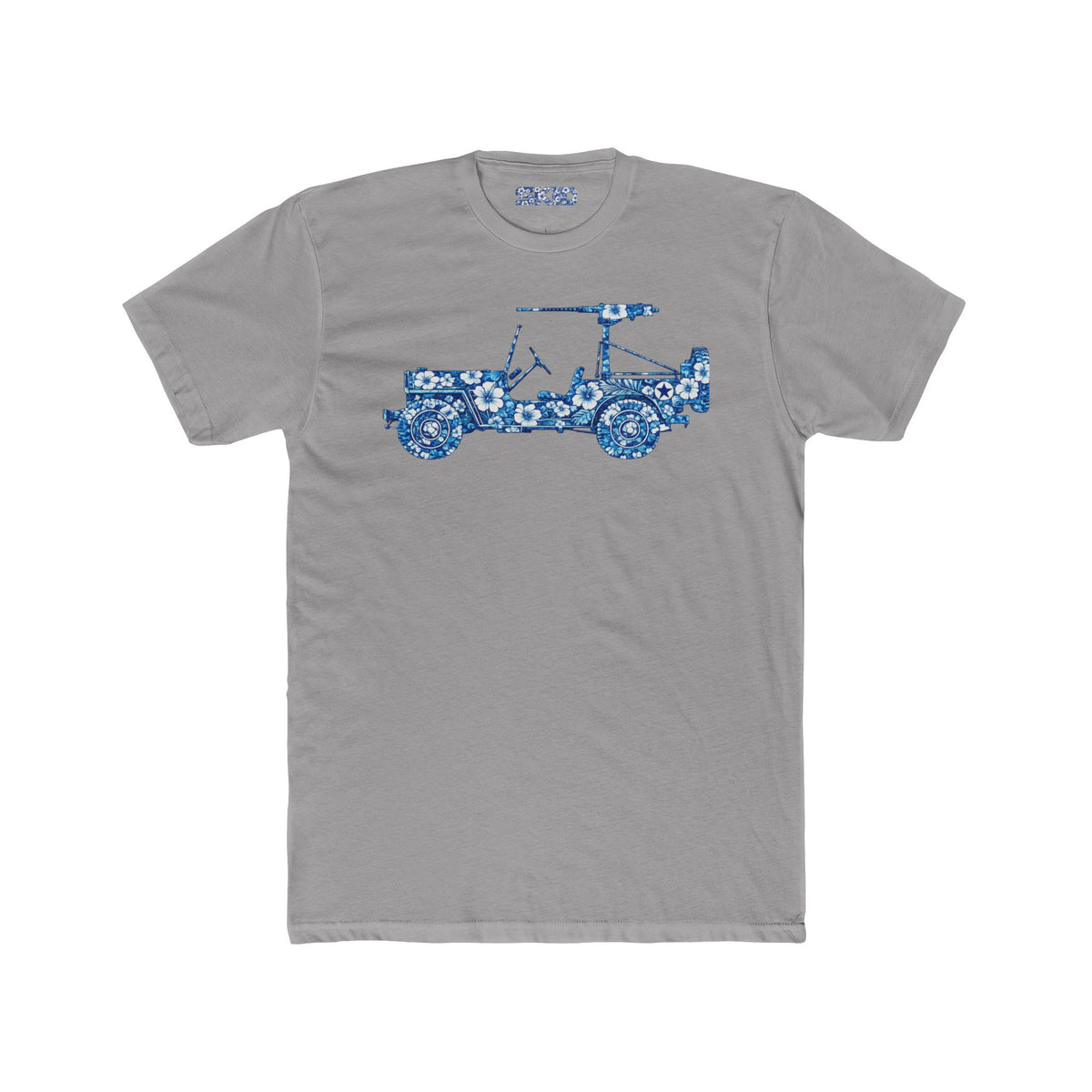 Floral Jeep Graphic Tee – Blue Flower Off-Road Truck T-Shirt