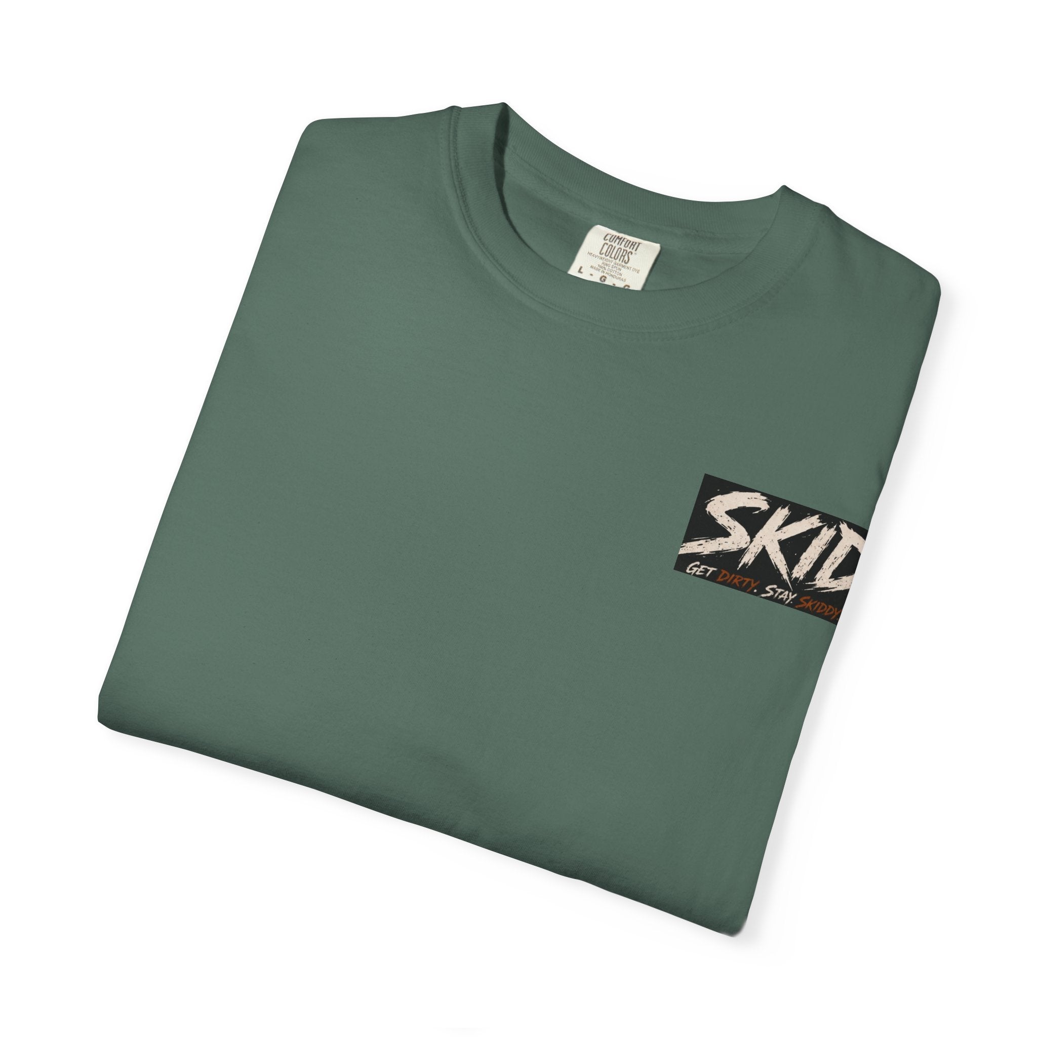 Off-Road Adventure T-Shirt — "SKID" Graphic Tee with Jeep & Forest Scene