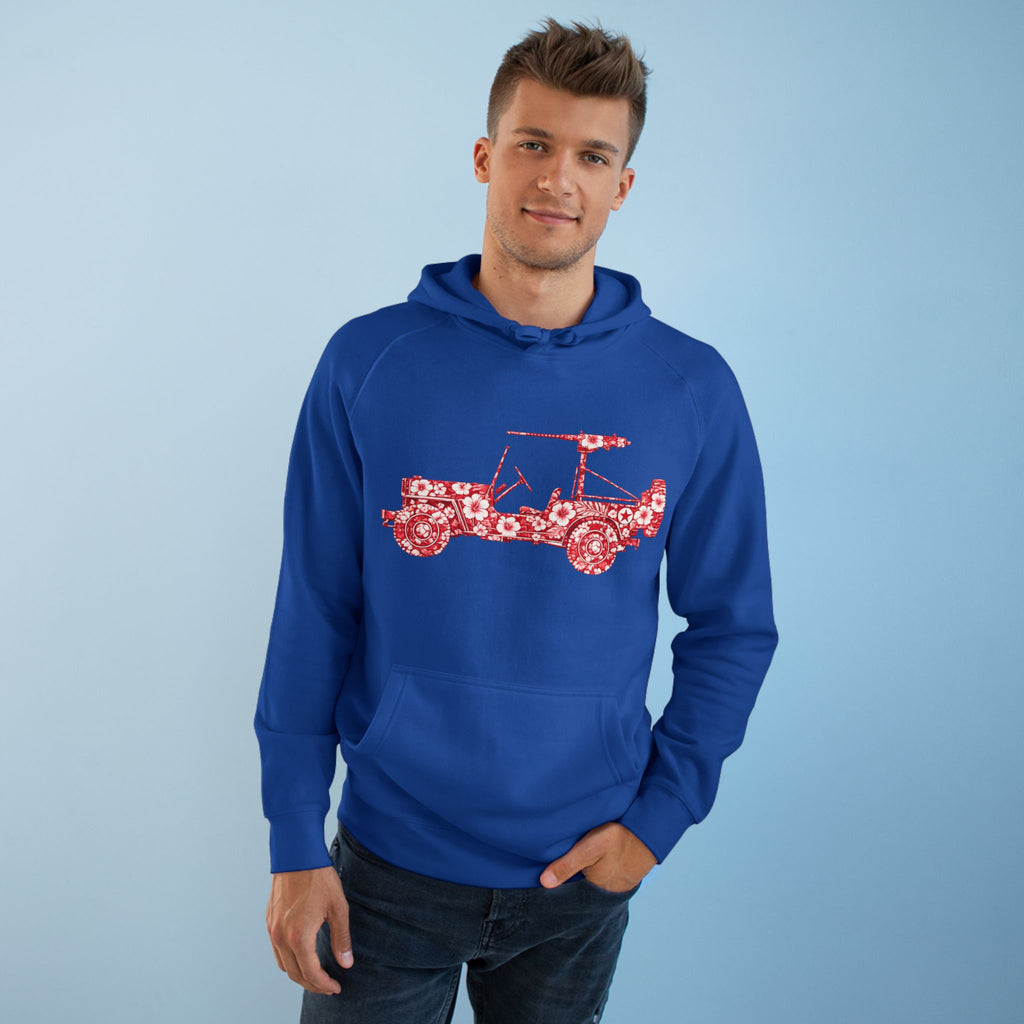 Floral Jeep Hoodie — Red Flower Off‑Road Graphic Pullover