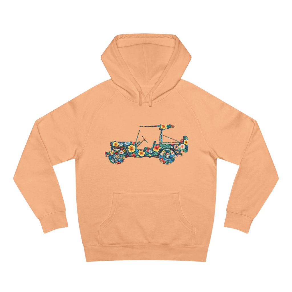 Floral Jeep Hoodie — Retro Flower Pattern Off‑Road Truck Sweatshirt