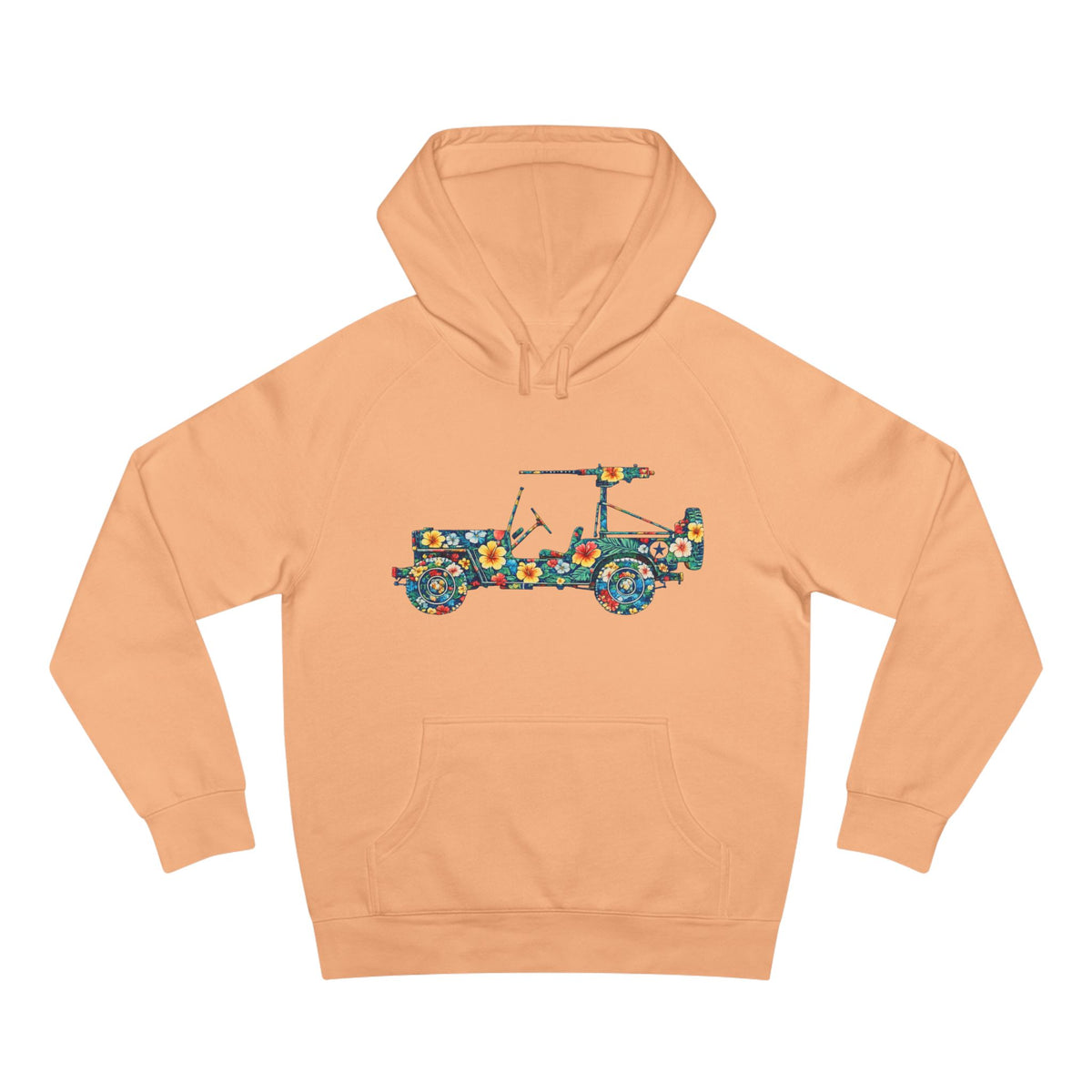Floral Jeep Hoodie — Retro Flower Pattern Off‑Road Truck Sweatshirt