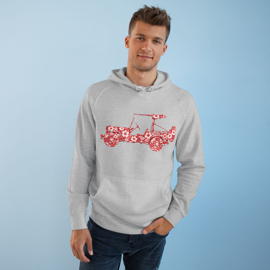 Floral Jeep Hoodie — Red Flower Off‑Road Graphic Pullover