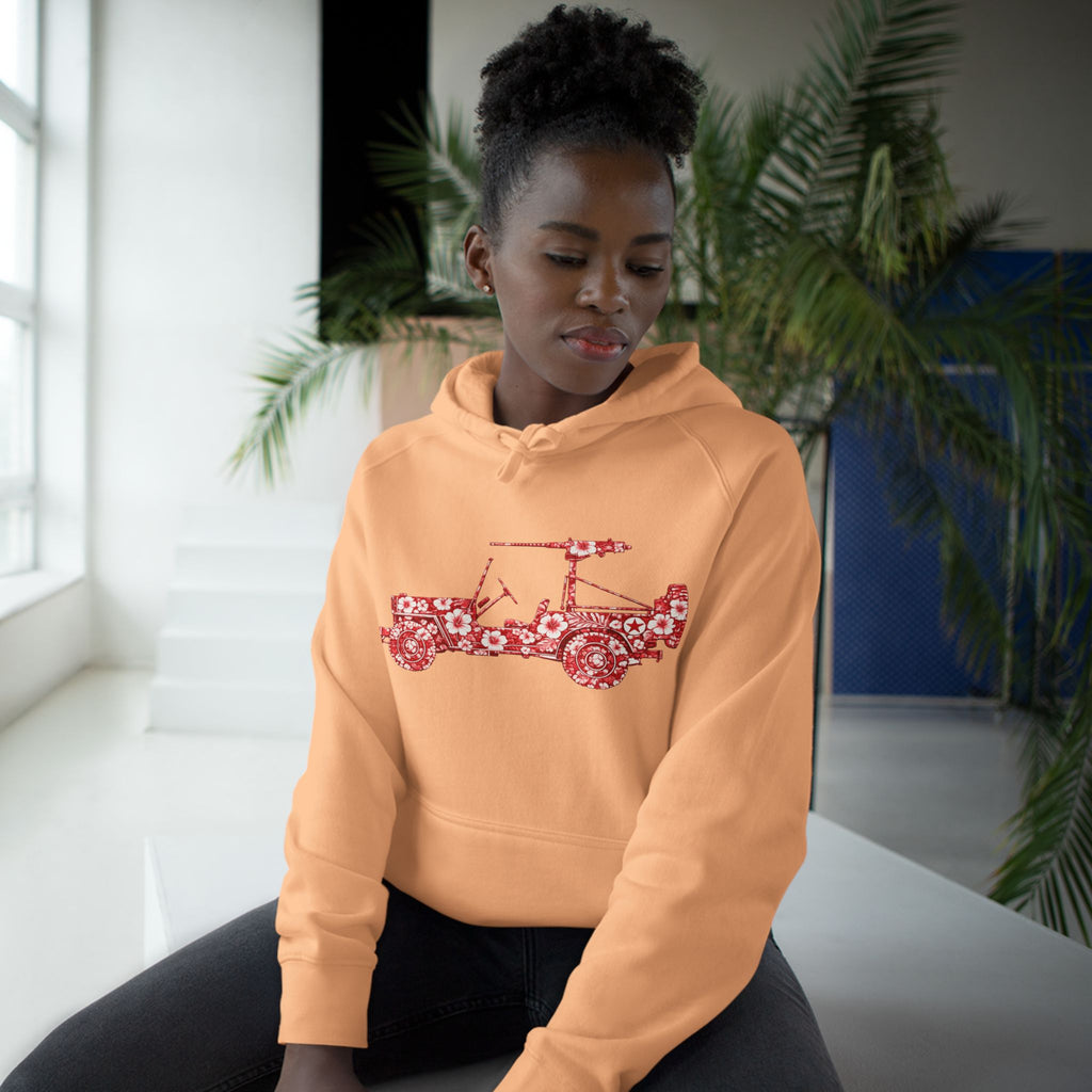 Floral Jeep Hoodie — Red Flower Off‑Road Graphic Pullover