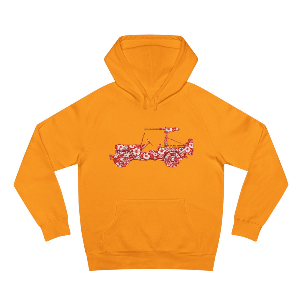 Floral Jeep Hoodie — Red Flower Off‑Road Graphic Pullover