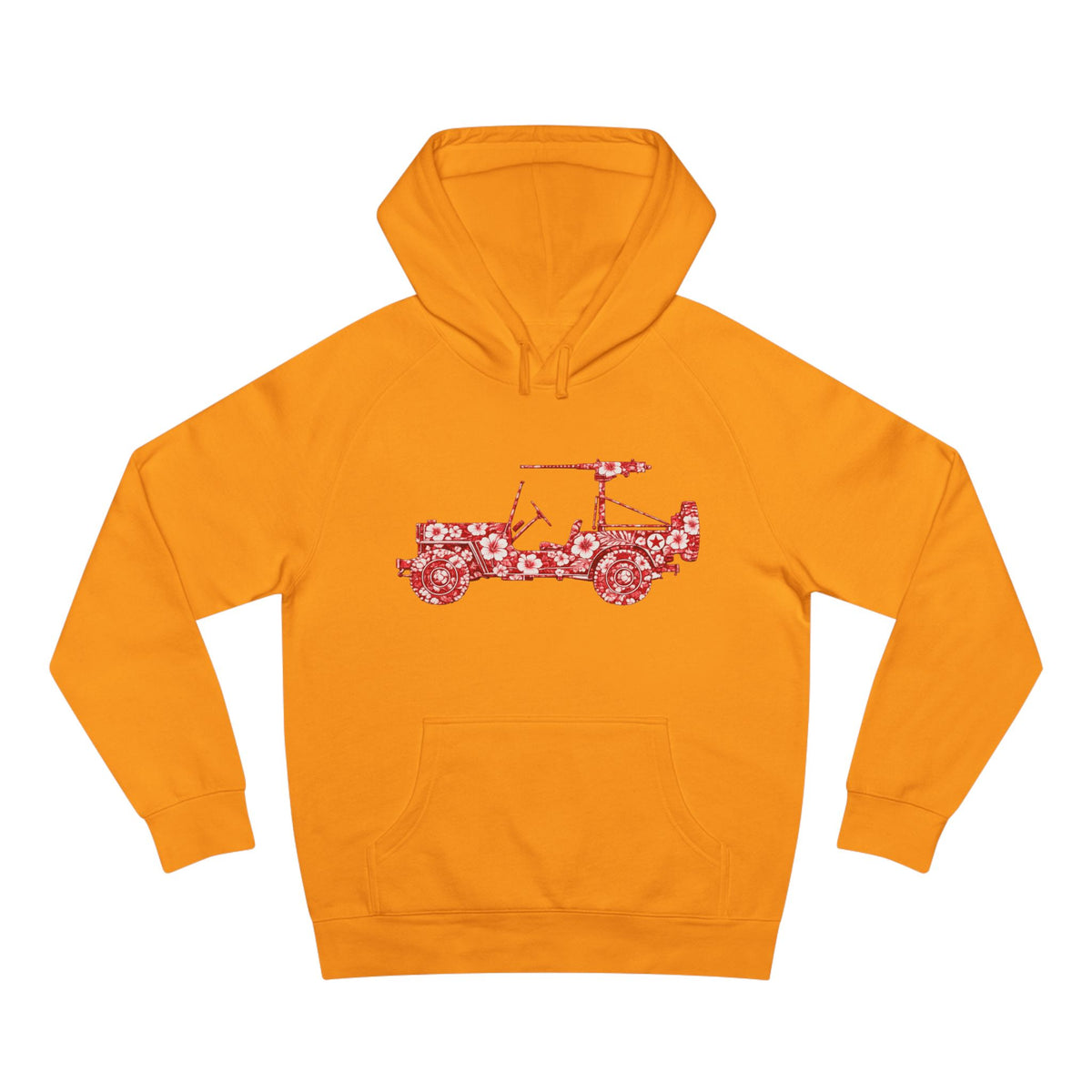 Floral Jeep Hoodie — Red Flower Off‑Road Graphic Pullover