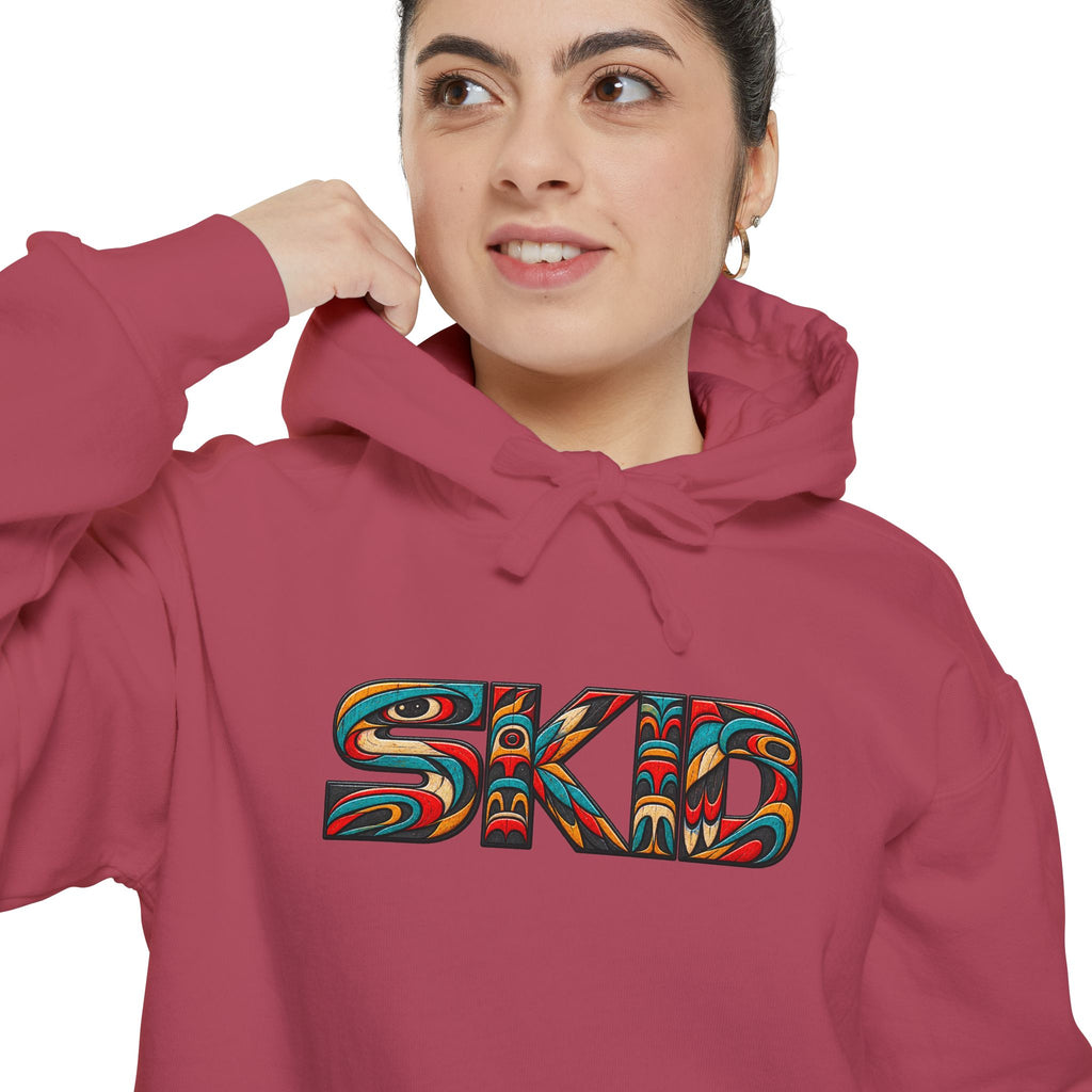 SKID "JEEP Lineage TOTEM" Graphic Hoodie — Pacific Northwest inspired Colorful Pattern Logo Sweatshirt