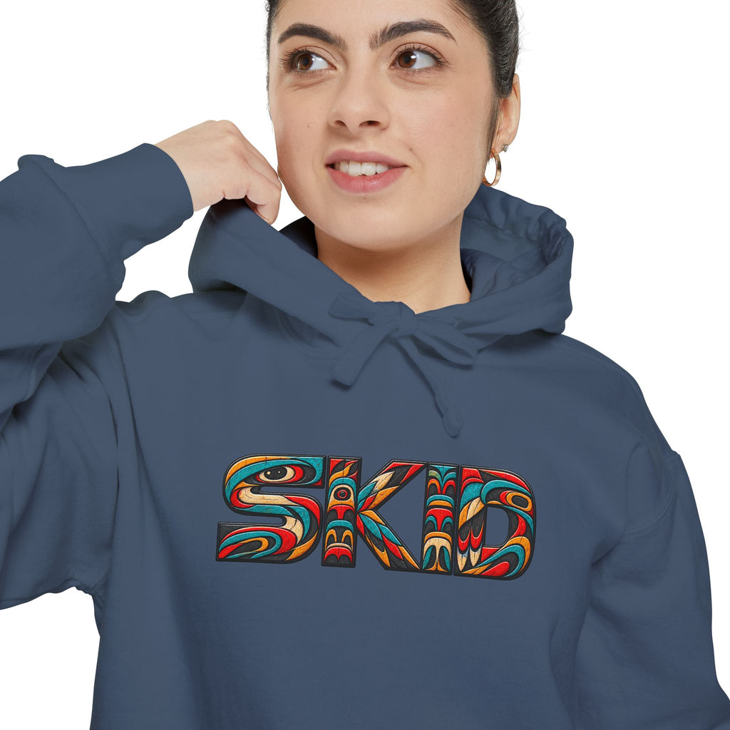 SKID "JEEP Lineage TOTEM" Graphic Hoodie — Pacific Northwest inspired Colorful Pattern Logo Sweatshirt