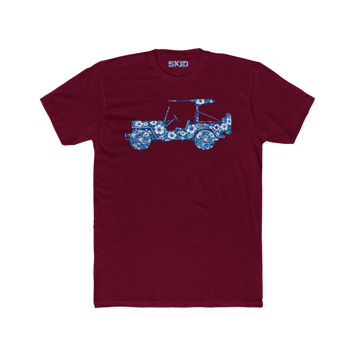 Floral Jeep Graphic Tee – Blue Flower Off-Road Truck T-Shirt