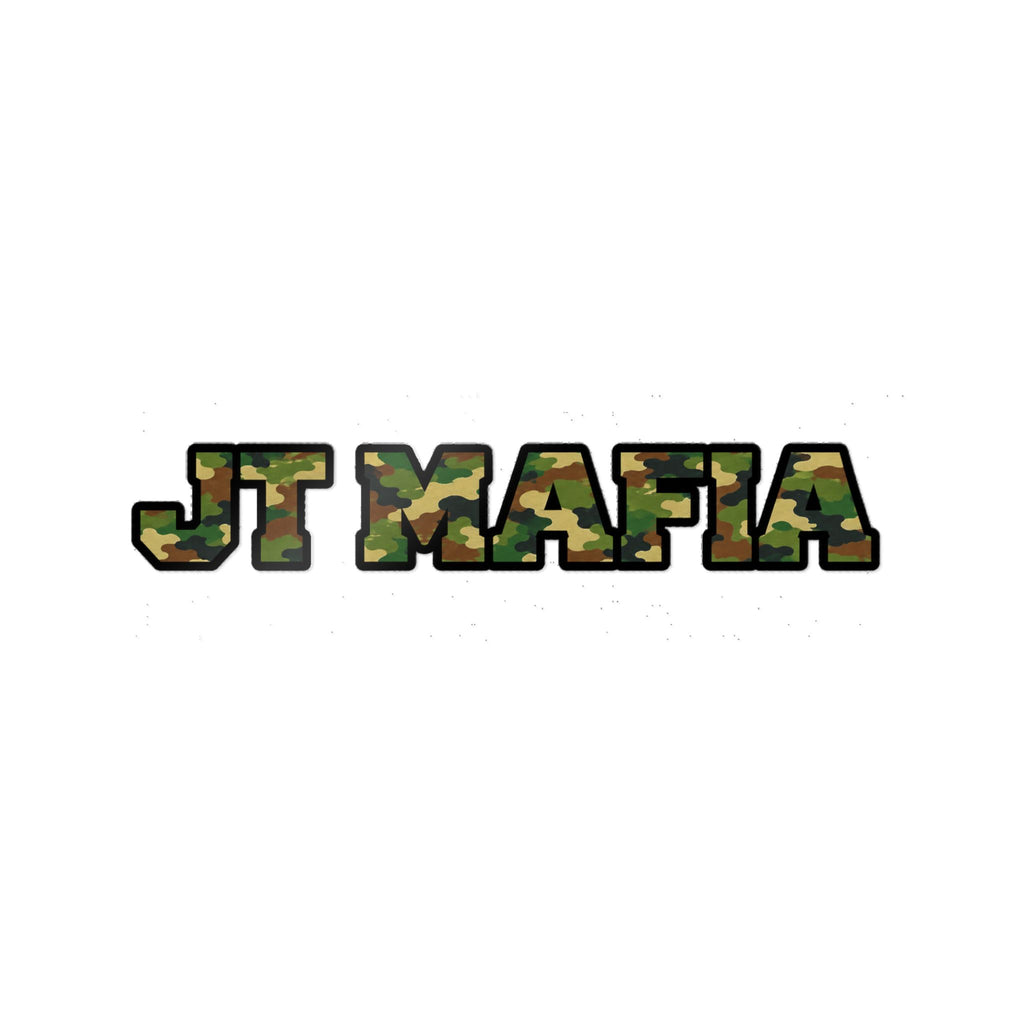 Camouflage "JT MAFIA" Vinyl Sticker — UV DTF Durable Decal