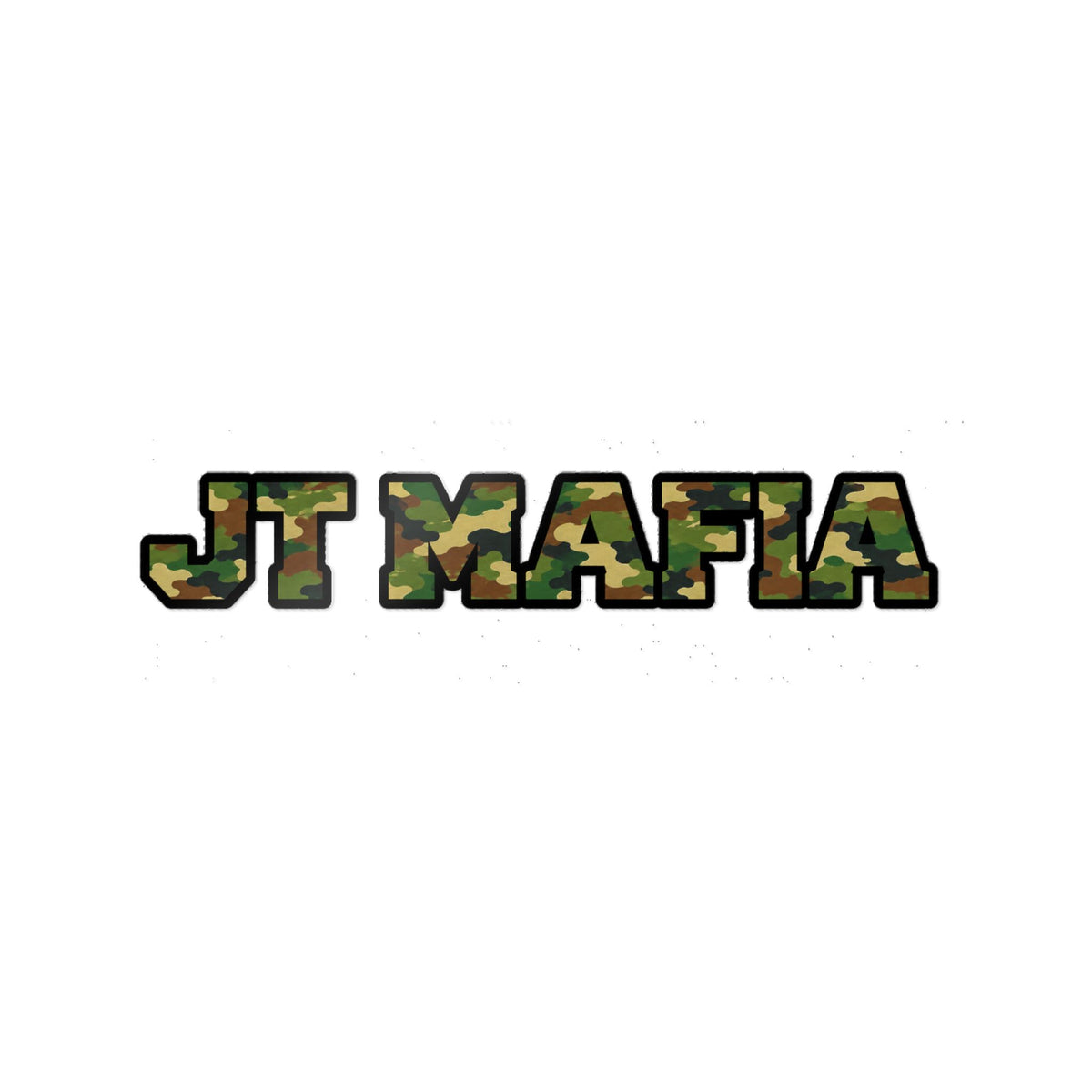 Camouflage "JT MAFIA" Vinyl Sticker — UV DTF Durable Decal