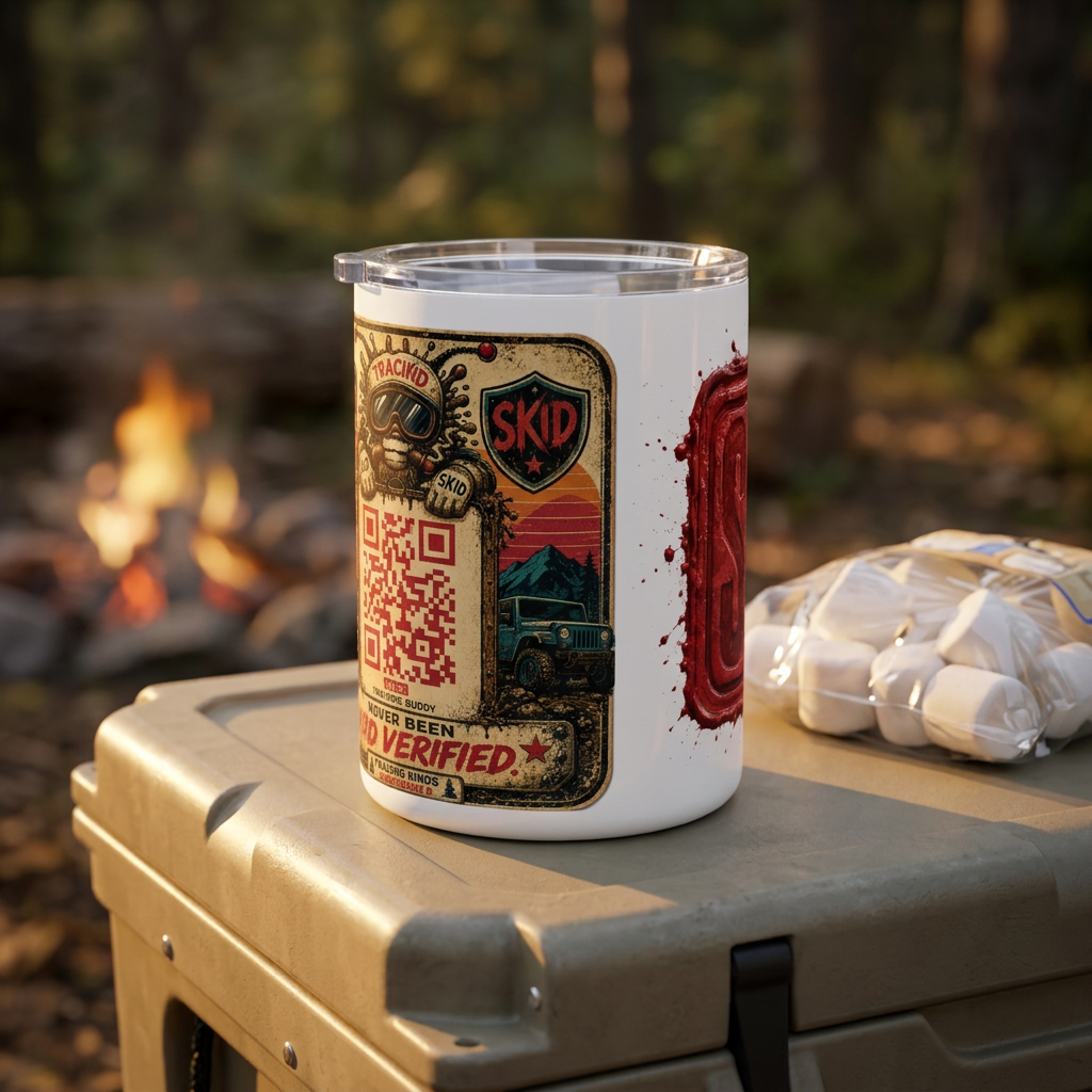 Insulated Coffee Mug - Retro Off-Road 'SKID' Adventure Travel 10oz Tumbler