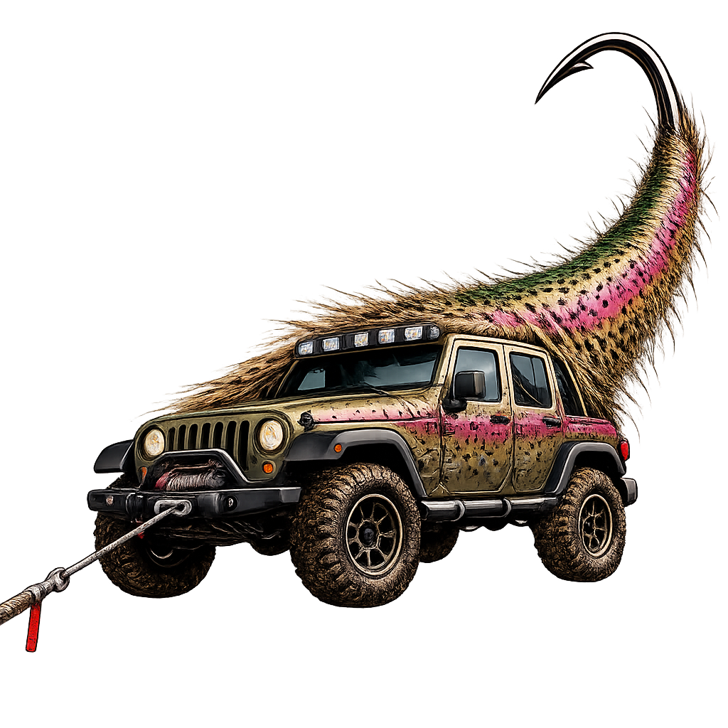 Off-Road Jeep Sticker — Rainbow Trout Splash Die-Cut Vinyl