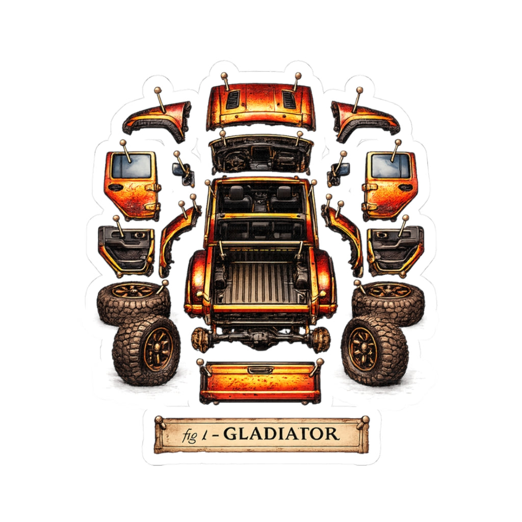 Gladiator Dissect Orange Kiss-Cut Sticker