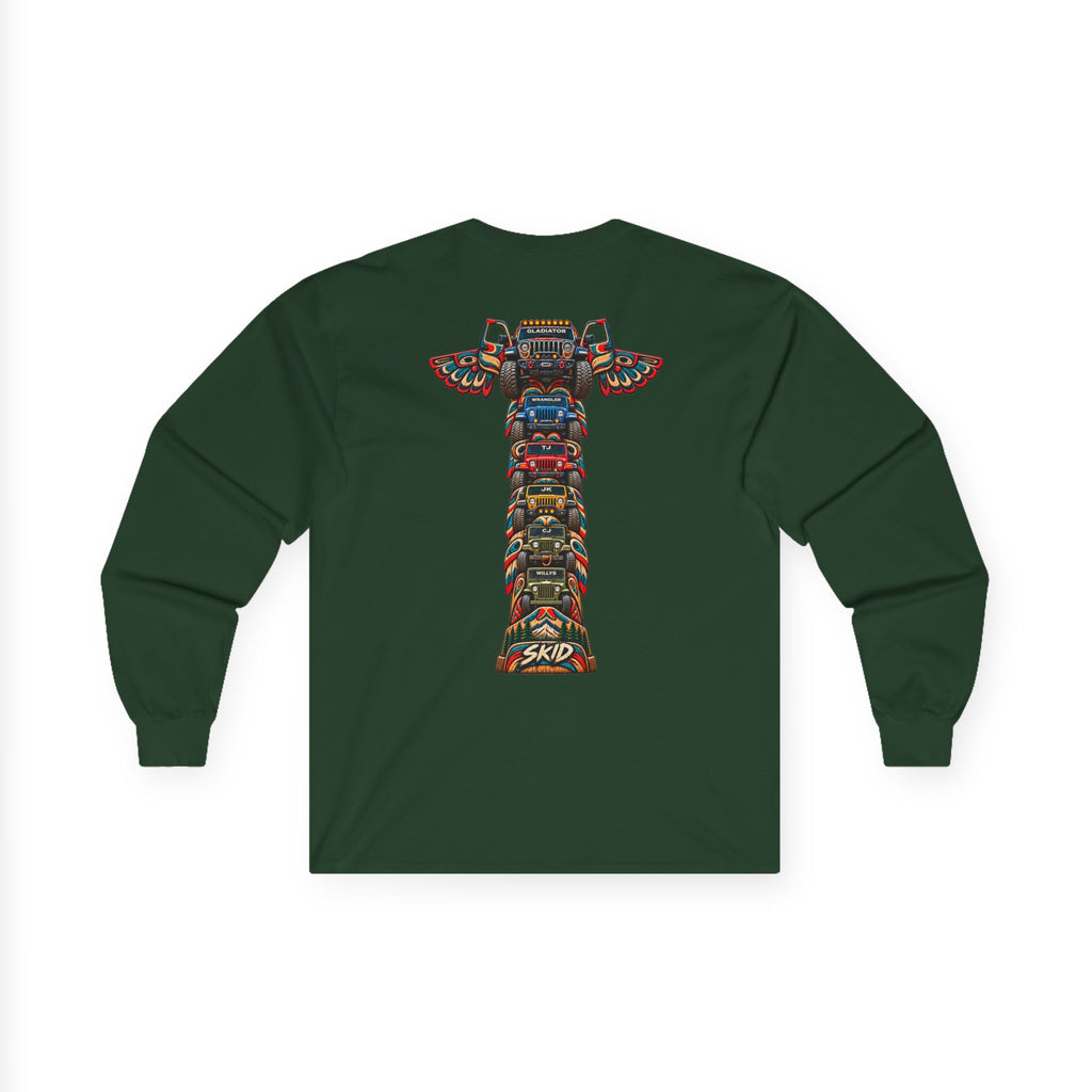 Long Sleeve Tee — Colorful "JEEP LINEAGE TOTEM" Graphic ("SKD")