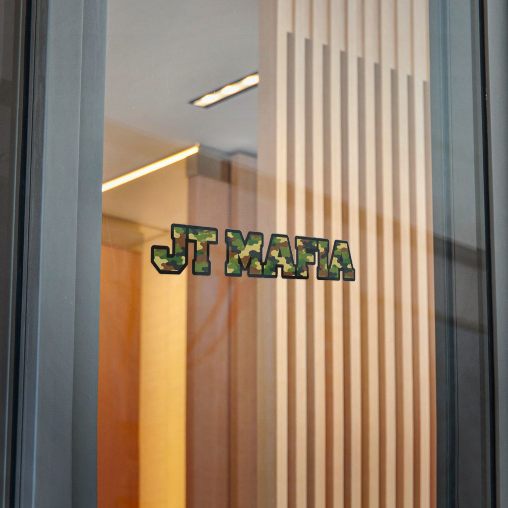 Camouflage "JT MAFIA" Vinyl Sticker — UV DTF Durable Decal