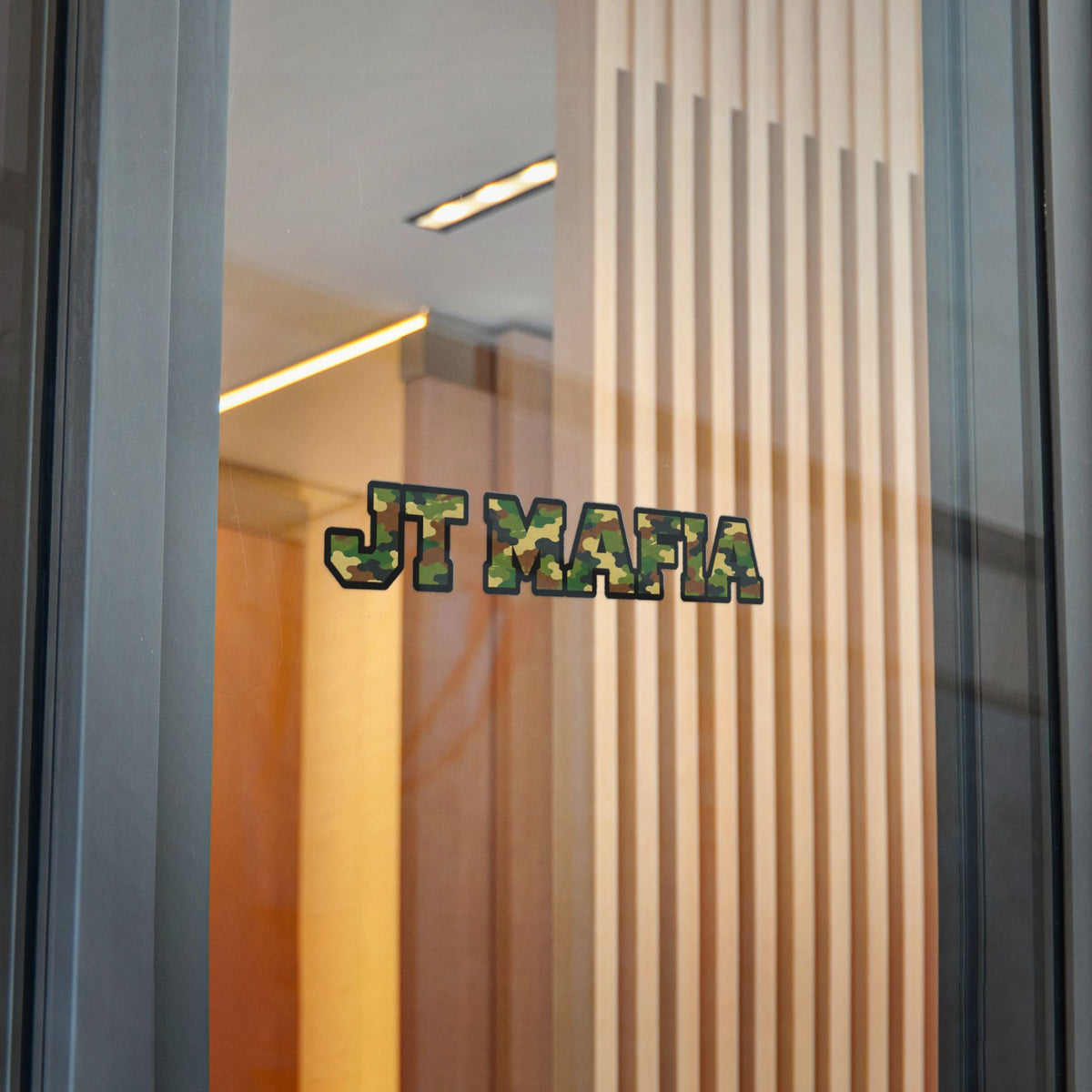 Camouflage "JT MAFIA" Vinyl Sticker — UV DTF Durable Decal