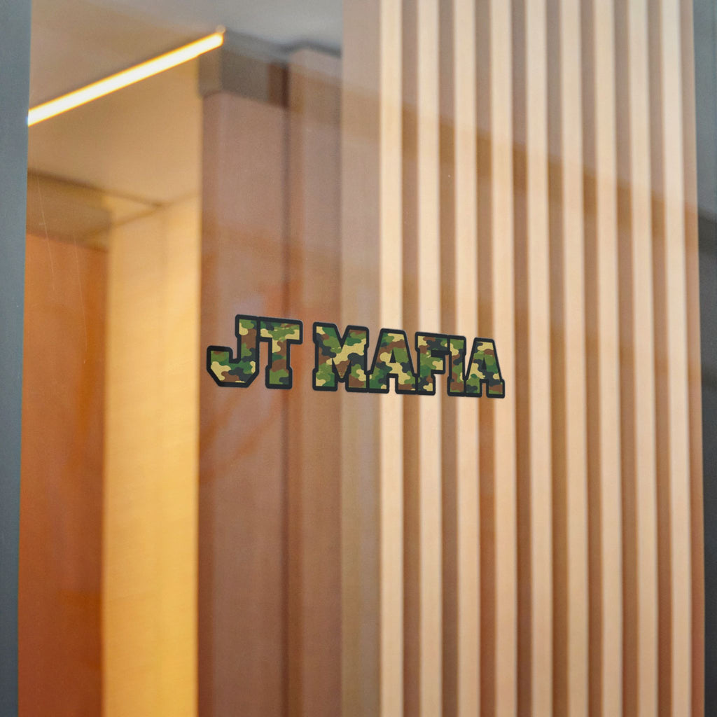 Camouflage "JT MAFIA" Vinyl Sticker — UV DTF Durable Decal