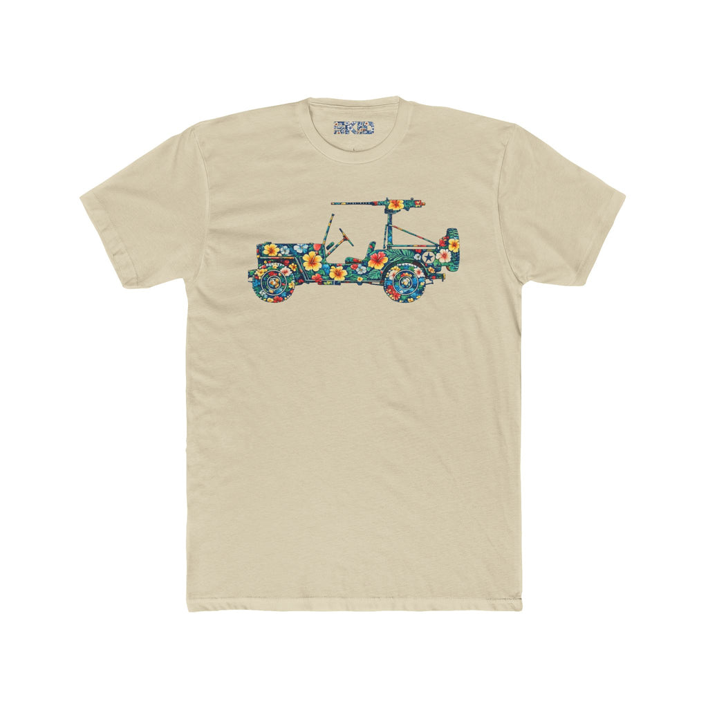 Floral Jeep Graphic Tee — Vintage Flower Truck T-Shirt