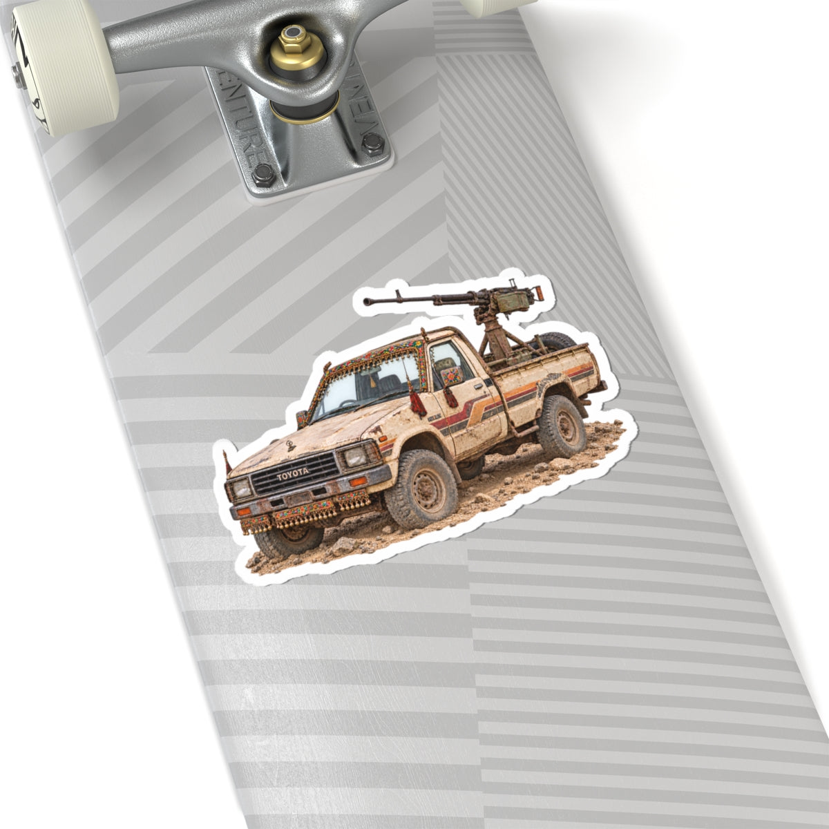 Vintage Desert Pickup Sticker — Tactical Toyota Truck Kiss-Cut Decal