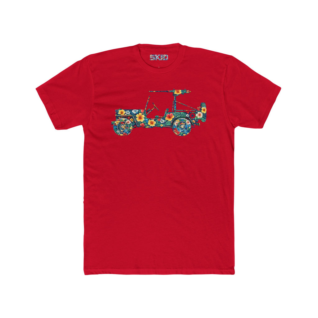 Floral Jeep Graphic Tee — Vintage Flower Truck T-Shirt