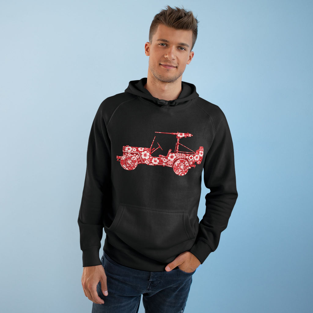 Floral Jeep Hoodie — Red Flower Off‑Road Graphic Pullover