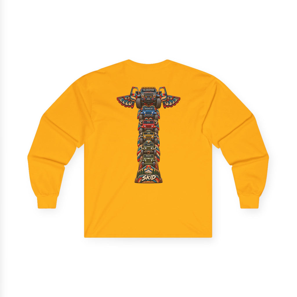 Long Sleeve Tee — Colorful "JEEP LINEAGE TOTEM" Graphic ("SKD")