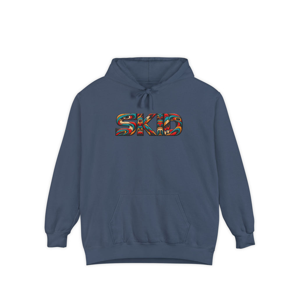SKID "JEEP Lineage TOTEM" Graphic Hoodie — Pacific Northwest inspired Colorful Pattern Logo Sweatshirt